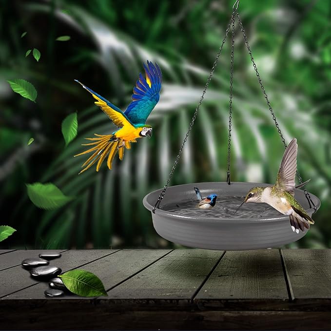 Hanging Bird Bath Hanging Bird-Feeder - CARGEN Garden BirdBath Tray Wildlife Feeder Plate Water Bowl or Water Bowl for Outdoors Garden Patio Decoration