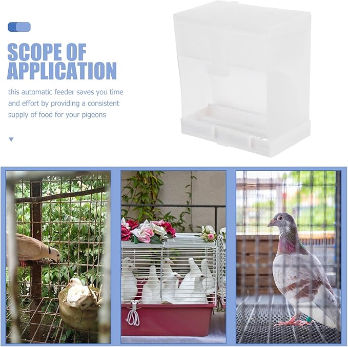 No Mess Automatic Parrot Feeding Container 450 Gram Acrylic Bird Feeder Splash-Proof Seed Dispenser for Cage Pigeons Parakeets Pet Supplies