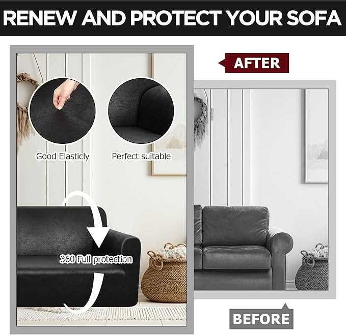 Peryiter 2 Pcs Sofa Covers Couch and Loveseat Covers Set Stretch Sofa Slipcover