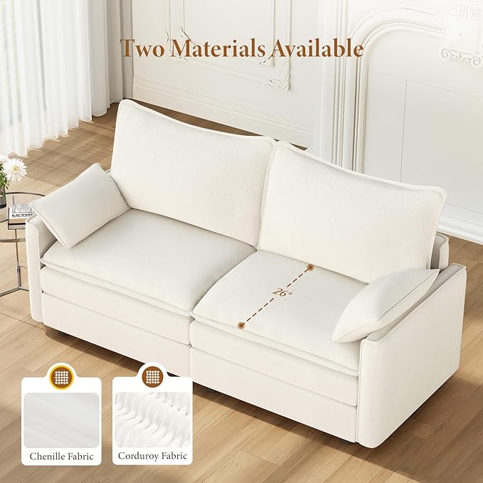 Vesgantti 74" Loveseat Sofa for Living Room, Comfy Cloud Couch Deep Seat