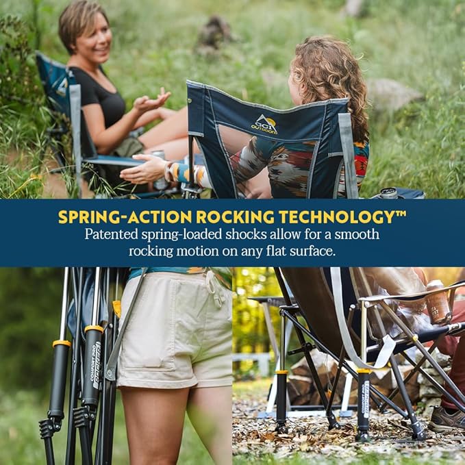 GCI Outdoor Comfort Pro Rocker Camping Chair | Portable Folding Rocking Chair