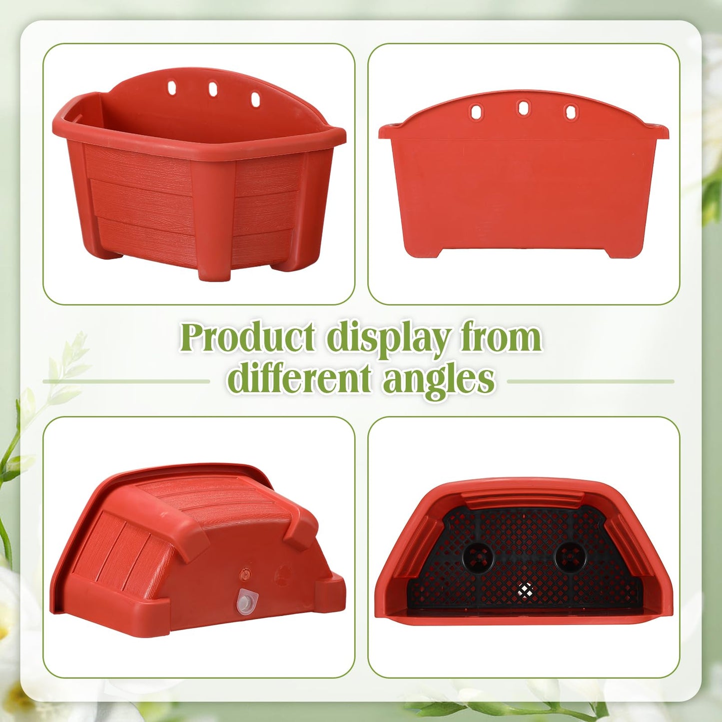 Rtteri 20 Pack Wall Hanging Planters, 9.8 Inch Plastic Flower Pots for Railing Fence, Wall Plant Basket for Balcony Fence Garden Yard Home Indoor Outdoor Decor