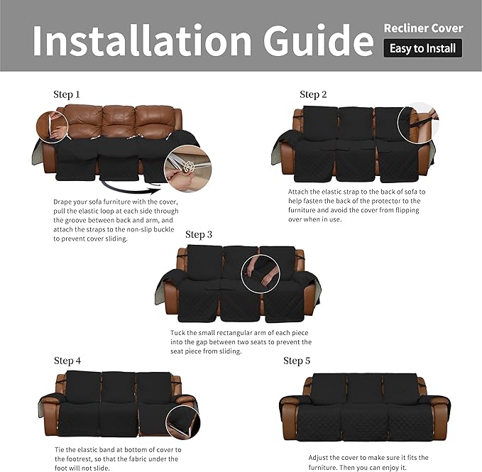 Easy-Going Recliner Sofa Cover, Reversible Couch Cover