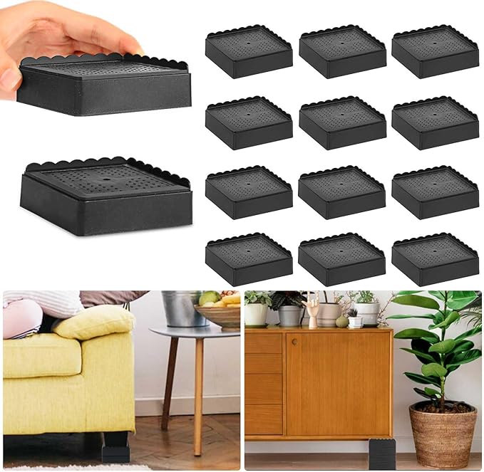 Bed Risers 1 inch, 2 inch, 3 inch, 4 inch Heavy Duty, Adjustable Furniture Riser