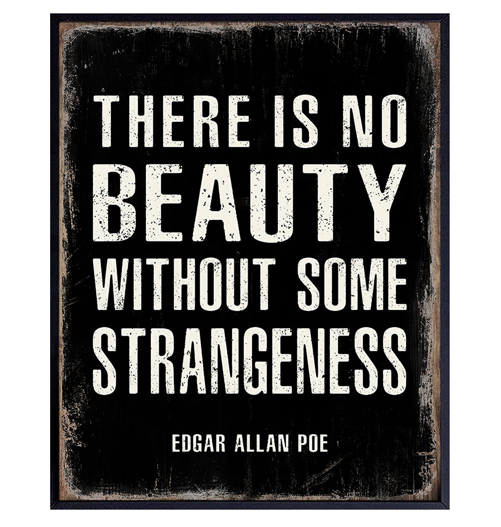 Edgar Allan Poe Quote Art Print - Goth Room Decor Poster Sign - Decoration for Living Room, Bedroom, Office, Apartment - Cool Unique Gift - Funny Sayings for Wall Decor - Gothic Home Picture
