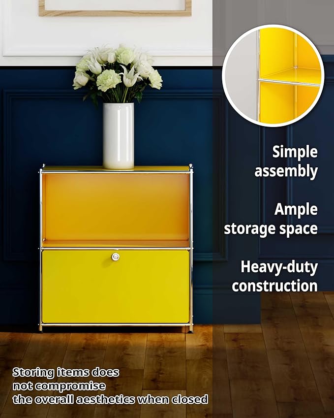 32.5-Inch Flip-Top Side Table & Buffet Cabinet