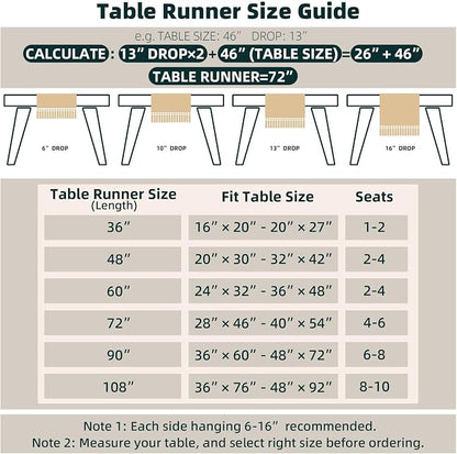 FEXIA Boho Table Runner for Thanksgiving Home Decor 48 Inches Long Farmhouse Rustic Table Runner Cream & Brown Macrame(Without Tassel) for Dining Bedroom Decor Rustic Bridal Shower (12x48 Inches)