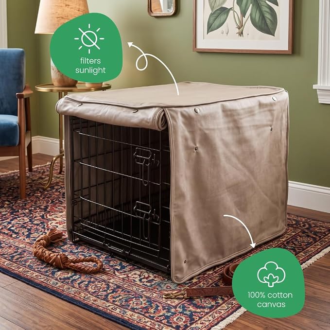 Molly Mutt Wild Horses Dog Crate Cover, 100% Cotton Canvas Cover with 2 Roll-Up Panels, Ideal for Dog or Cat Crate, Durable, Washable, and Free of Harmful Chemicals, 42" x 28" x 31"