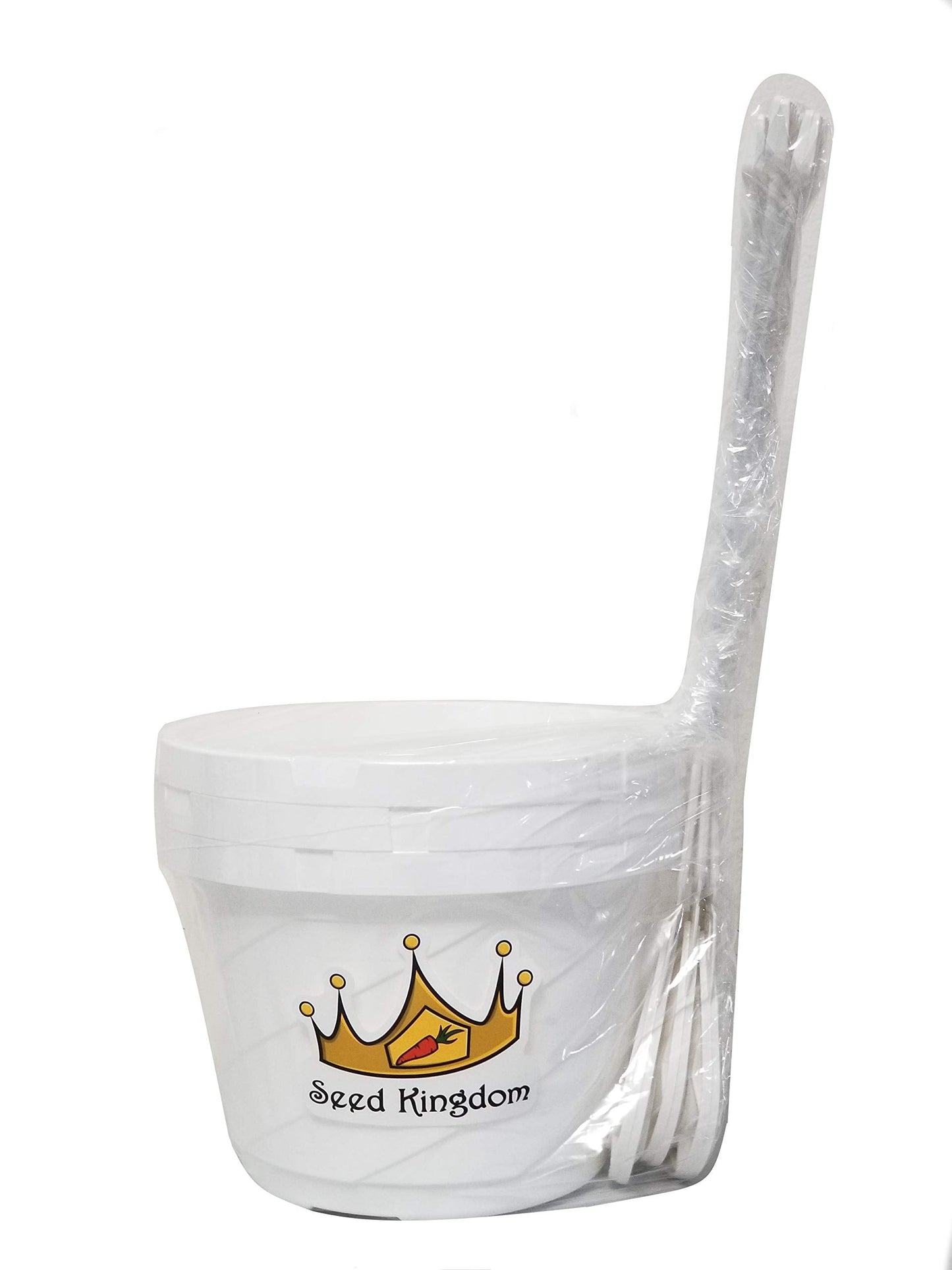 Seed Kingdom 3 New 8 Inch Hanging Basket Plastic Nursery Pots ~ White ~ Pots are 7.25 Inch Round at The Top and 5.5 Inch Deep and Includes Internal Dish. (3 Pots)