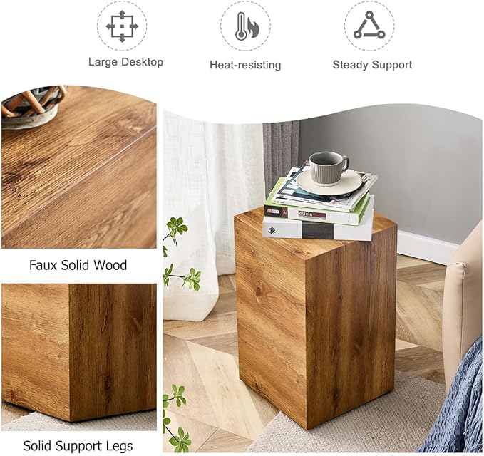 End Table, Side Table Living Room Table, Modern Sofa Couch Table, Faux Marble