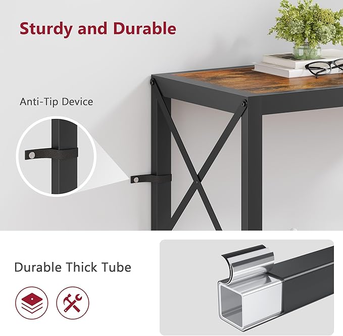 Tajsoon Console Table 28.3''L, 2 Tier Narrow Entryway Table