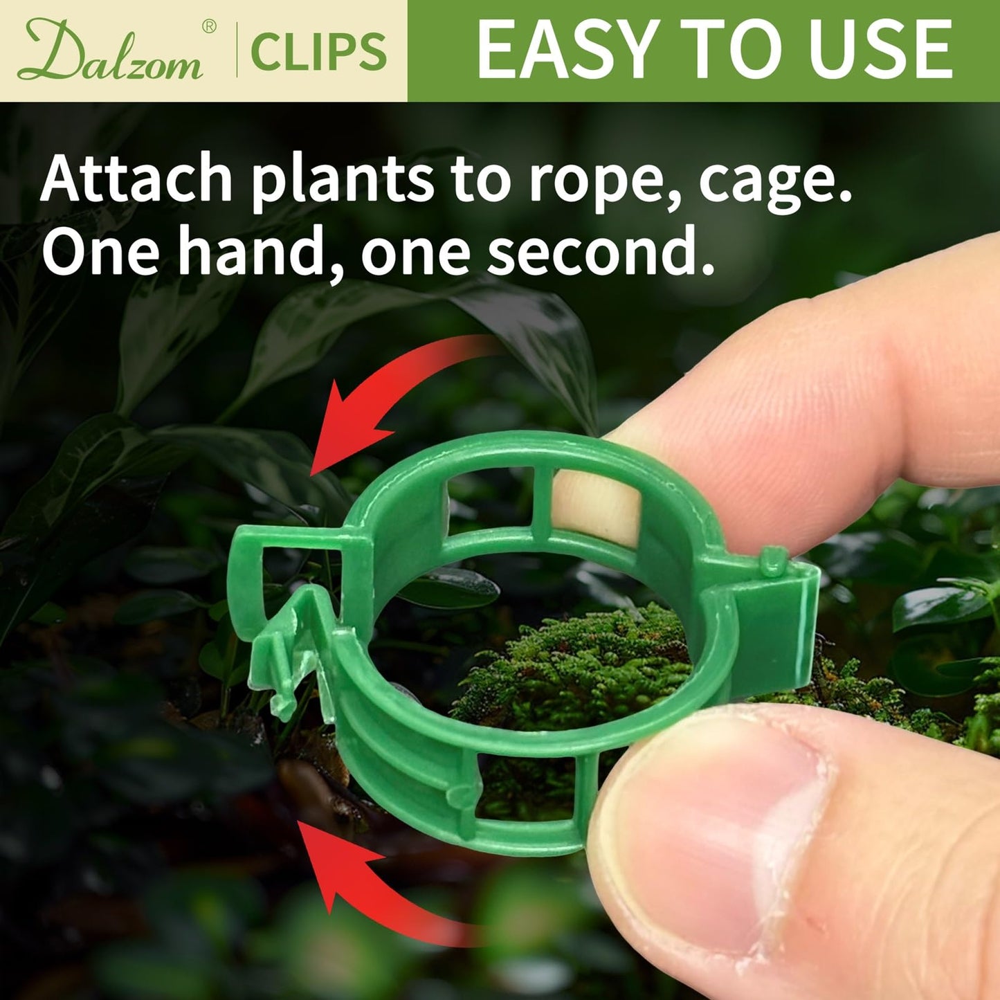 Dalzom® 300Pcs Tomato Clips, Plastic Trellis Clips Plant Support Clips, Plant Clips for Support, Grape Vine, Tomato Vine, Vegetables Plants, Garden Clips to Grow Upright Makes Plants Healthier (Green)
