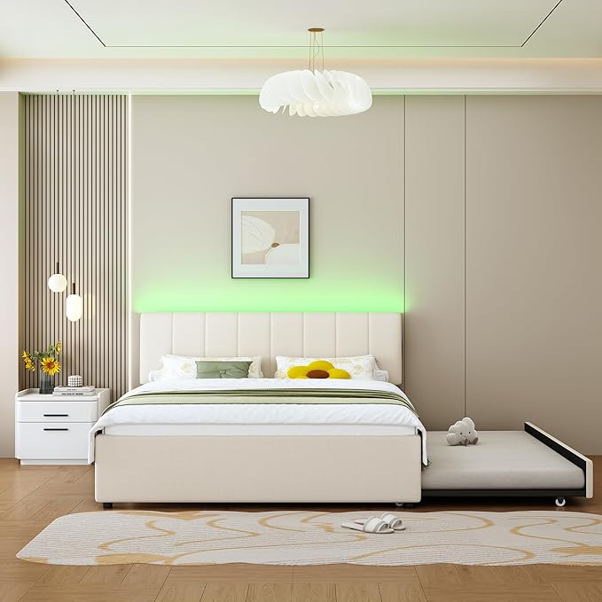 Queen Size Upholstered Platform Bed