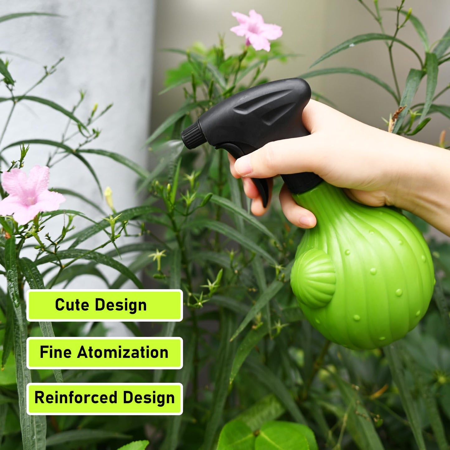 JUSUFU Plant Mister Spray Bottle，Spray Bottle for Indoor and Gardens, Continuous Water Mist Sprayer for Plants, Flowers, Cleaning (green 500ml/17oz)