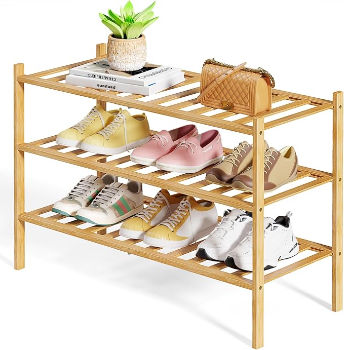Kitsure Bamboo Wooden Shoe Rack