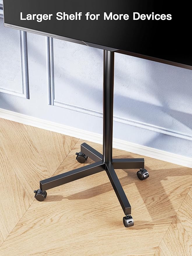 PERLESMITH Rolling TV Stand for 23–62 Inch TVs, Outdoor Mobile TV Cart Holds up