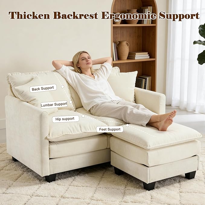 Loveseat Sofa with Ottoman