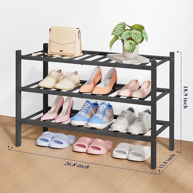 Kitsure Bamboo Wooden Shoe Rack