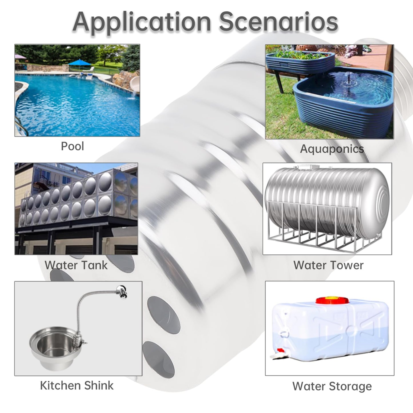 Float Valve, 304 Stainless Steel 1/2inch to 3/4inch Auto Fill Shut Off Water Float Valves Fully Automatic Water Level Control for Water Tank, Pool, Tower, Livestock Troughs
