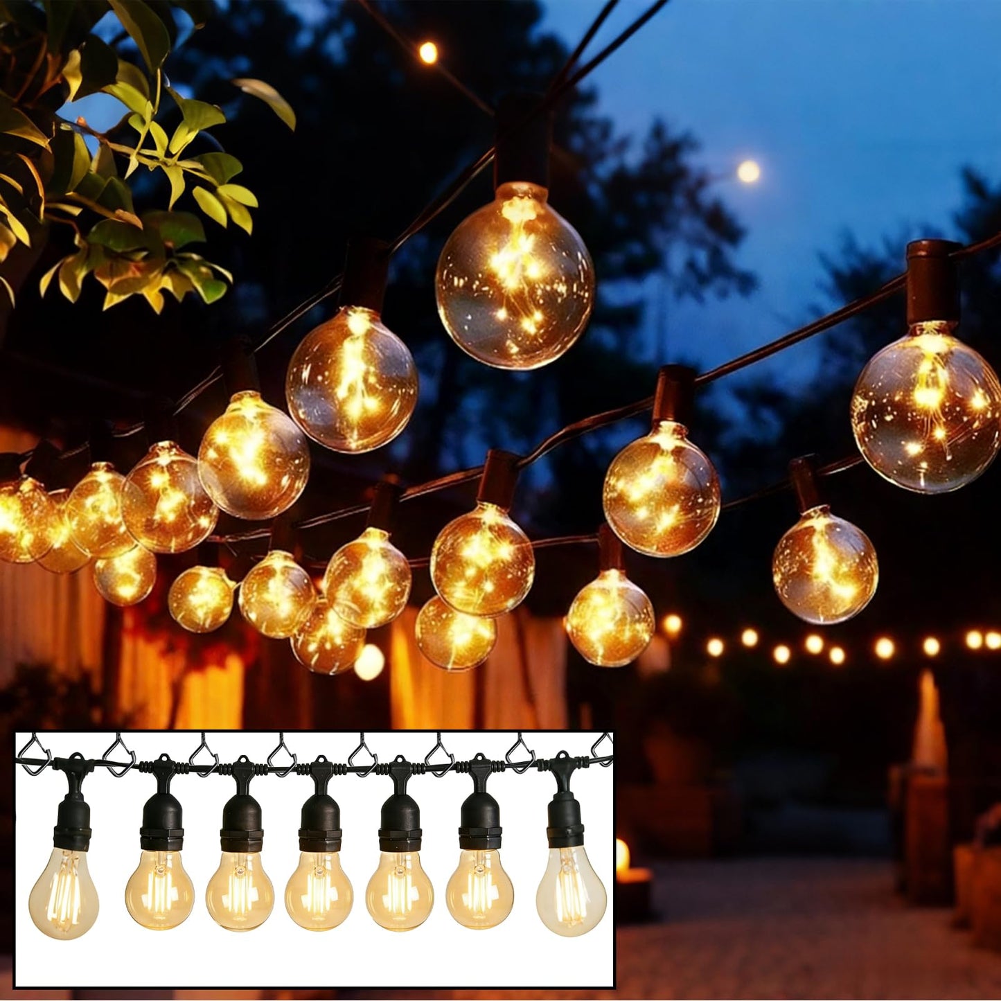 Heavy Duty Screw In Hooks with Safety Buckle, 2.2 IN Black Ceiling Hooks for Hanging Plants & Outdoor String Lights, Windproof Eye Hooks for Christmas Lights, Cups, Bird Feeders (Black, 34Pcs)
