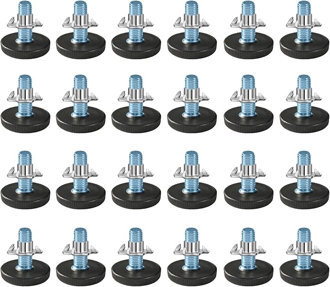 24 PCS M6 Thread Adjustable Furniture Levelers Screw in Threaded, Steel Screw