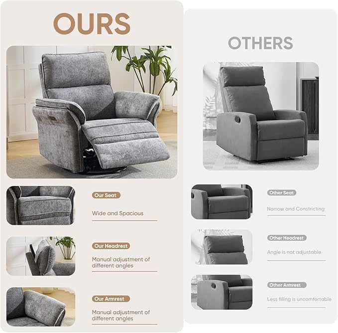 Power Swivel Rocker Recliner, Glider Recliner Nursery Chair