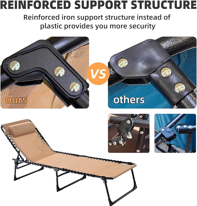 Folding Chaise Lounge Chair Bed