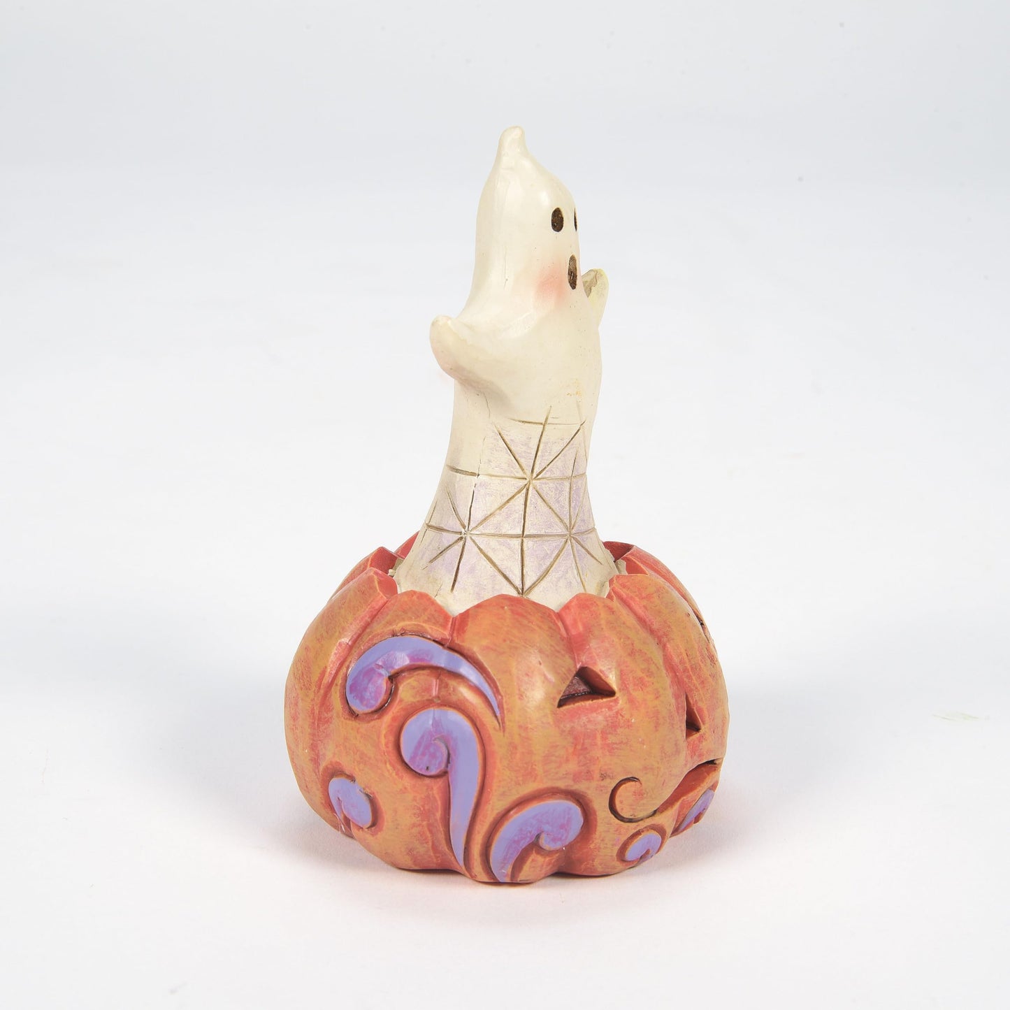 Enesco Jim Shore Heartwood Creek Ghost in Pumpkin Miniature Figurine, 3.94 Inch, Multicolor