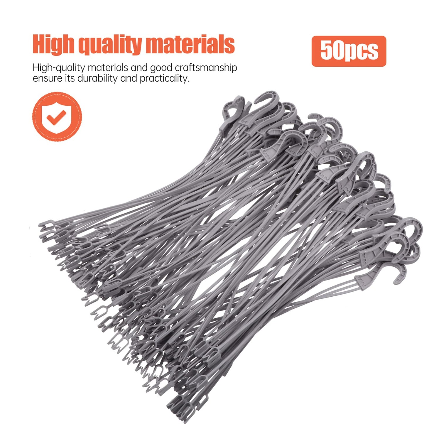 Housoutil 50pcs Hook Heavy Duty Garment Rack Heavy Duty Clothes Plant Hanger Bird Feeder Window Planter Flower Pot Hanger Chain Pot Plant Plastic Raw Material Chlorophytum Refrigerator White