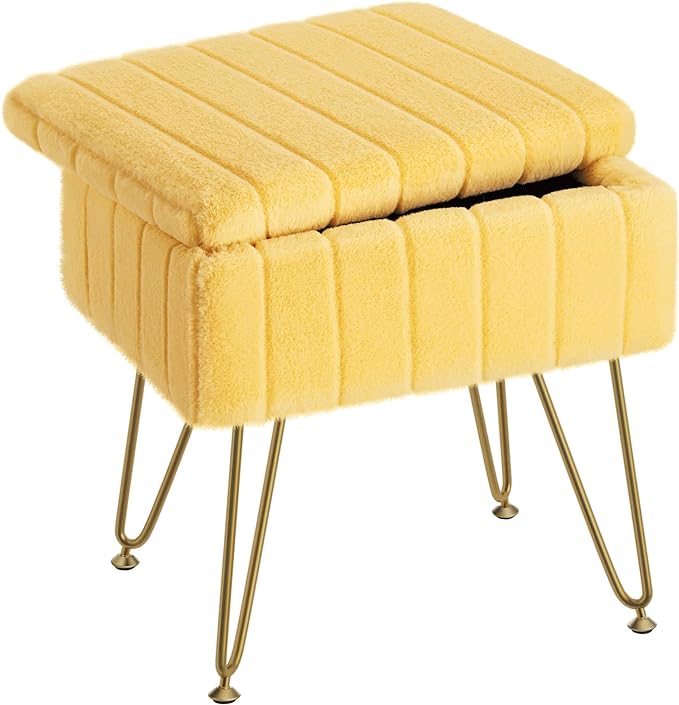 Greenstell Vanity Stool Chair Faux Fur