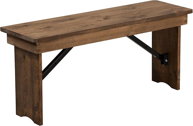 Flash Furniture Hercules Series 40" x 12" Commercial Grade Rustic Solid Pine
