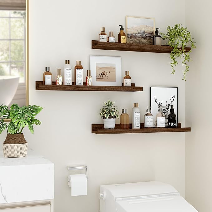 Floating Shelves for Wall, 24 inch Wood Floating Shelves Set of 2, Picture