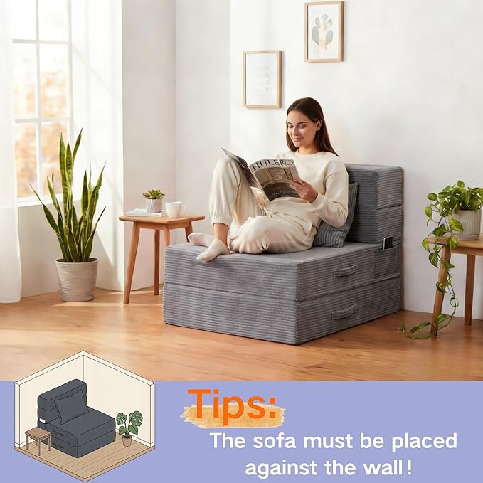 Folding Sofa Bed, 4 in 1 Convertible Sleeper Chair