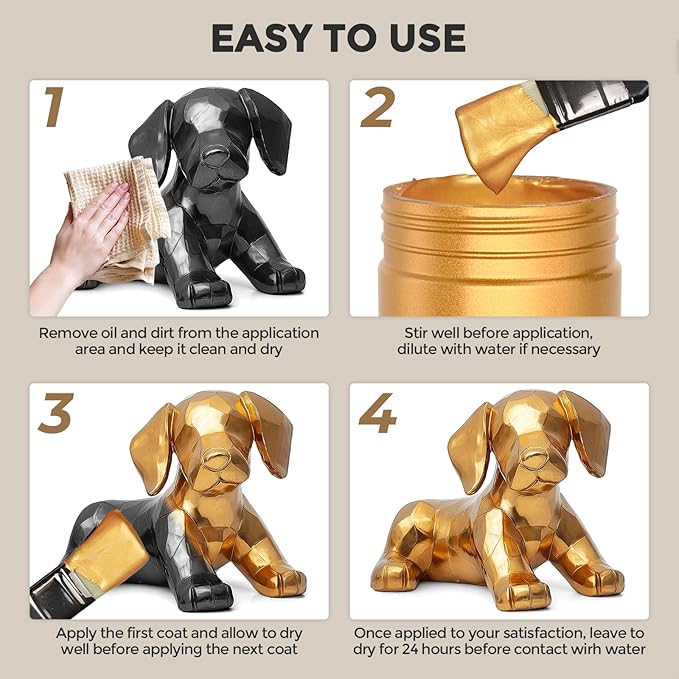 Nicpro Metallic Gold Acrylic Paint, 8.45oz/250ml Large Gold Leaf Paint