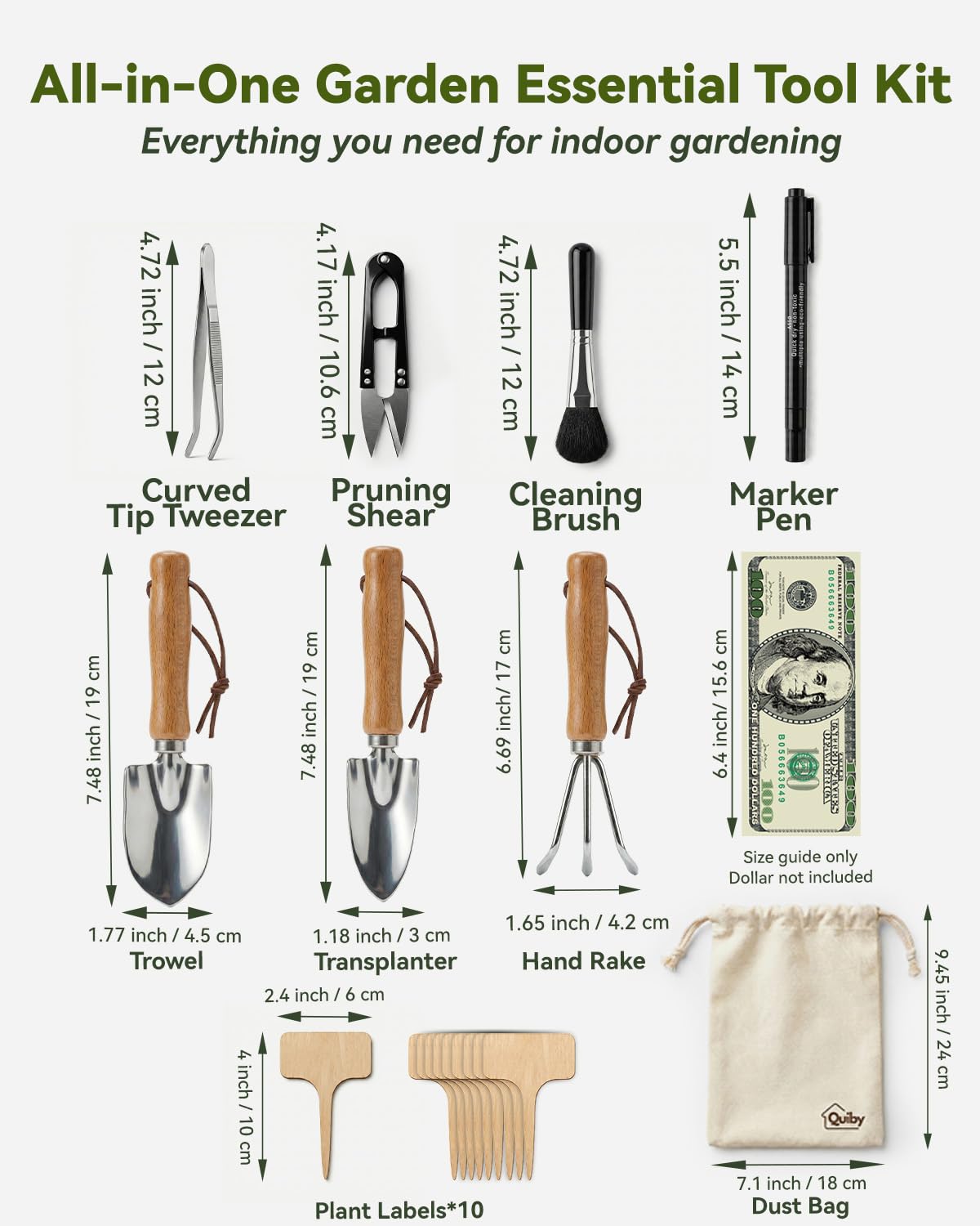 Indoor Gardening Tools, 19-Piece Small Garden Tools Set, House Plant Tools Set, Mini Garden Tools, Stainless Steel Herb Garden Tools, Succulent Tools, Indoor Plant Tools, Gardening Gifts for Women