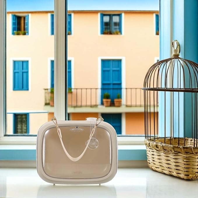 WOONEKY Portable Bird Carrier Travel Cage for Parrots and Small Birds, Breathable Lightweight Parakeet Travel Bag with Handle for Outdoor Trips and Vet Visits