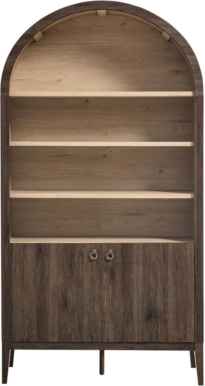 Modway Nolan Tall Arched Storage Display Cabinet in Dark Walnut