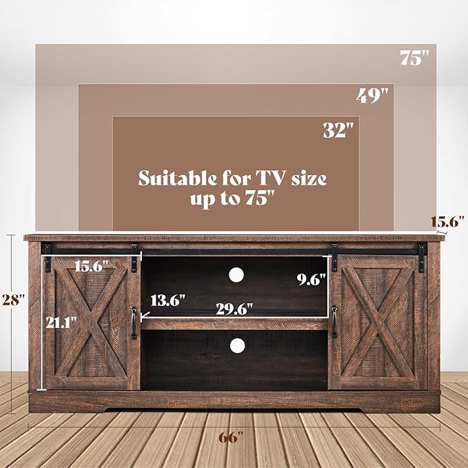 AMERLIFE 66" Farmhouse TV Stand