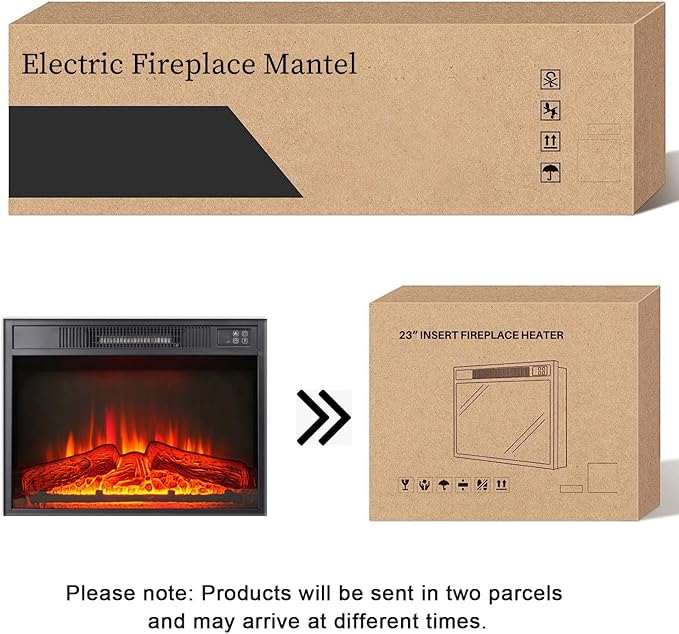 44" LED Lights Electric Fireplace