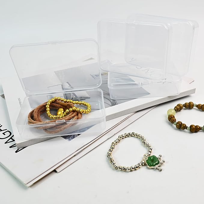 Blank Card Case, 4 Pack Clear Plastic Card Deck Box , Unbreakable, Highly Transparent , Snap-Button Design for Easy Access , Compact Playing Card Storage Box for Trading Cards, Business Cards & More