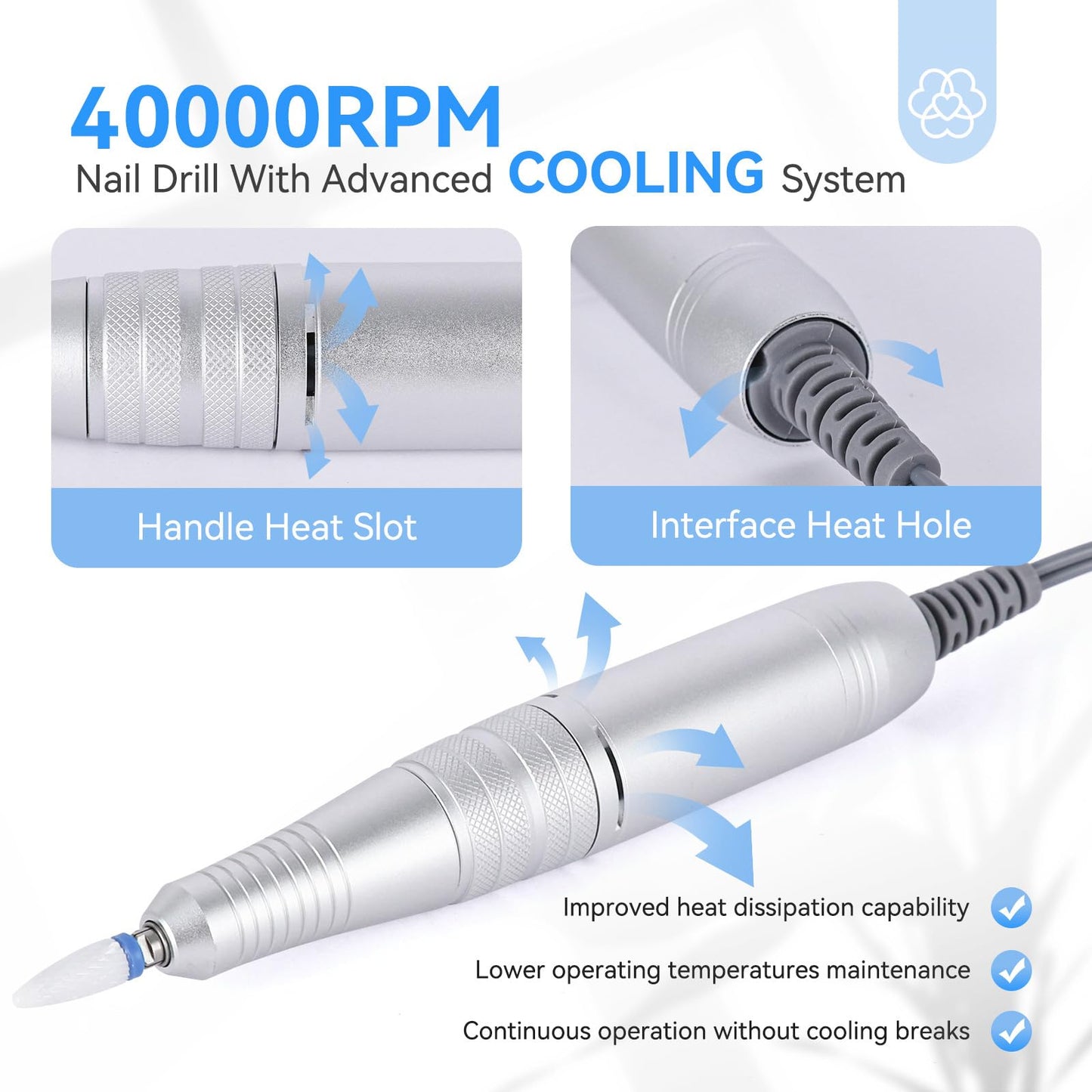 SAVILAND Electric Nail Drill Professional: 40000RPM Upgrad Nail Drill Kit 2025 Beautiful Gradient Sunset Color Scheme Nail D rill Machine Portable Nail File & Buffers Salon Use Manicure Pedicure