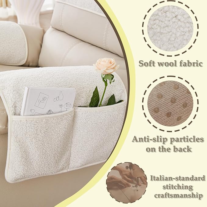 Armrest Covers - Arm Chair Covers Set of 3 Recliner Chair Covers,