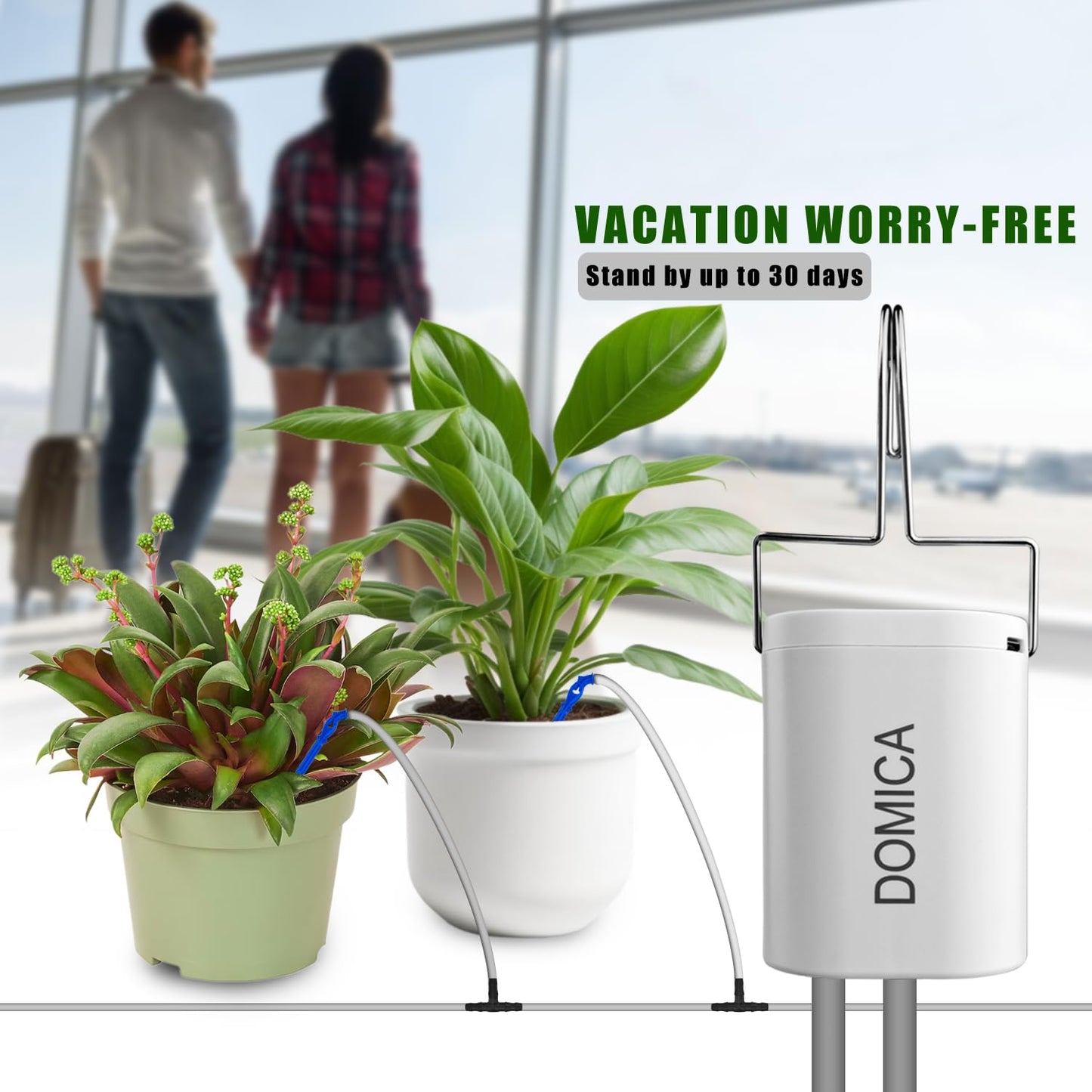 DOMICA Automatic Plant Waterer Indoor Self Watering System for 16 Potted Plants, Auto Drip Irrigation Kit Water Timer