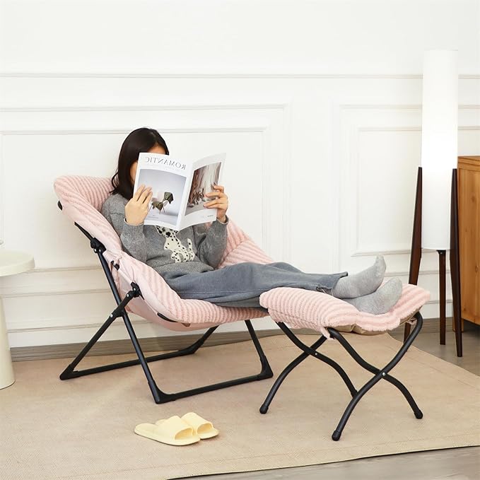 Comfy Saucer Chair for Adults, Soft Faux Fur Bedroom Chair, Accent Dorm Chairs