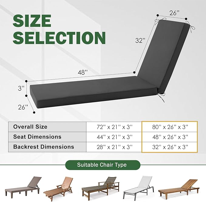 Chaise Lounge Cushions Outdoor, Outdoor Chaise Cushion