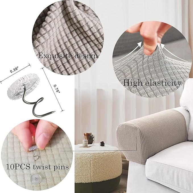 Sofa Arm Chair Covers, Couch Armrest Armchair Covers, Stretch Anti-Slip