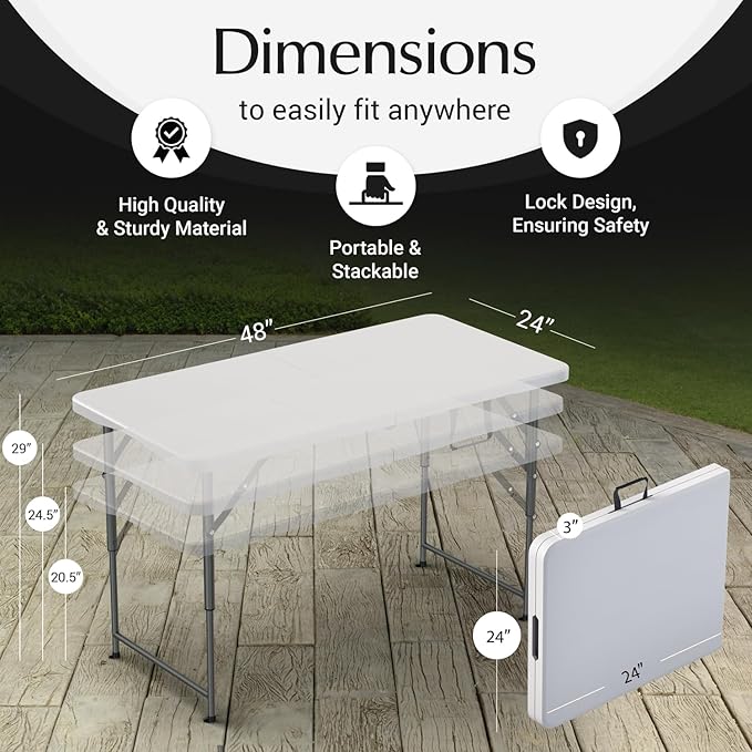 10 Pack of 4 Feet Foldable Table