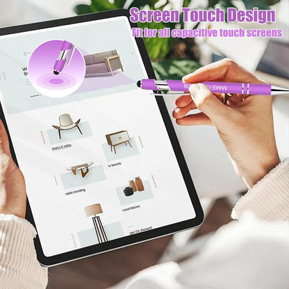 10 Pcs Inspirational Pens Bulk - Motivational Ink Ballpoint Pen with Quotes Stylus Tip Nurse Gifts for School Coworkers Office Supplies Black Ink