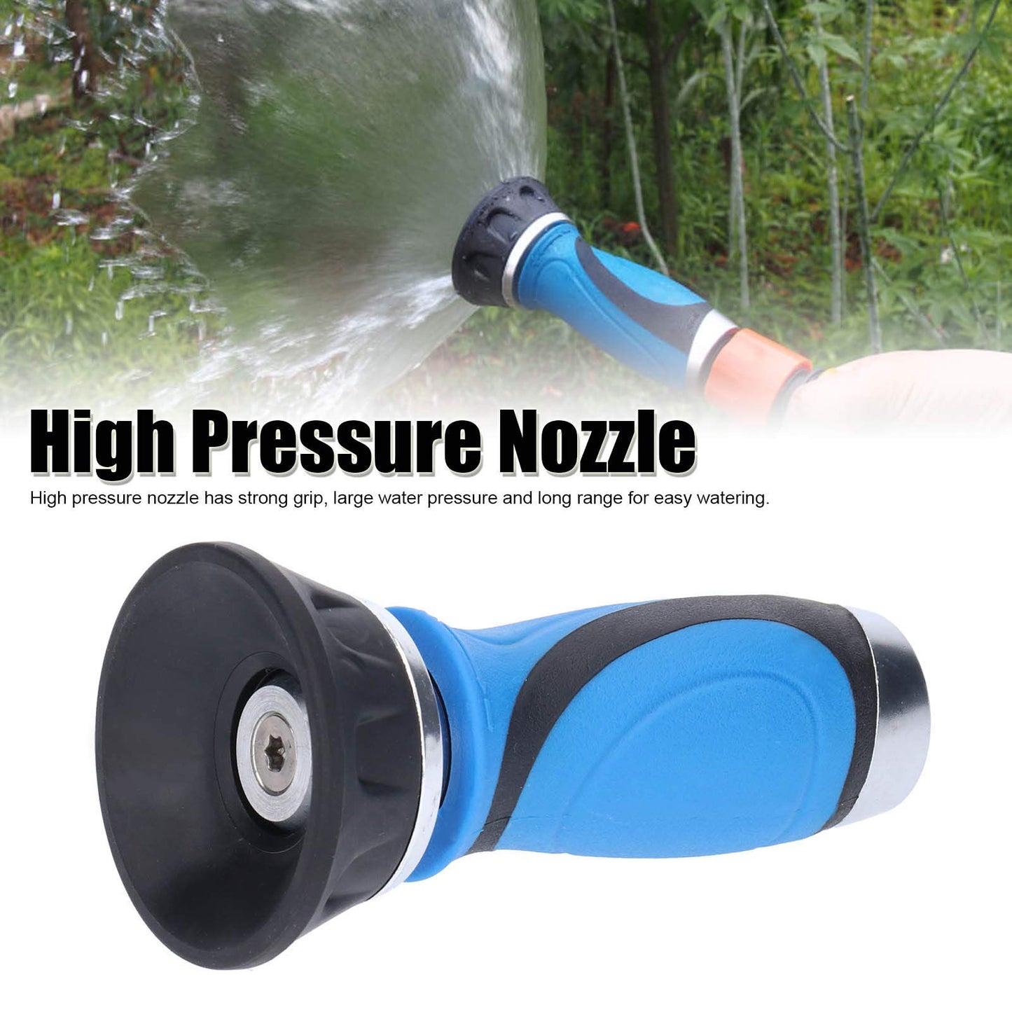 Yuecoom Twist Hose Nozzle Sprayer, 4.8 x 2.6in High Pressure Water Pipe Nozzle, Fire Fighting Style Hose Water Sprayer, Heavy Duty with Adjustable Spray Pattern, for Garden Lawn Watering Tools