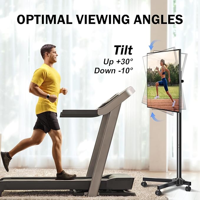 XINLEI Mobile TV Carts, Rotating Rolling TV Stand on Wheels